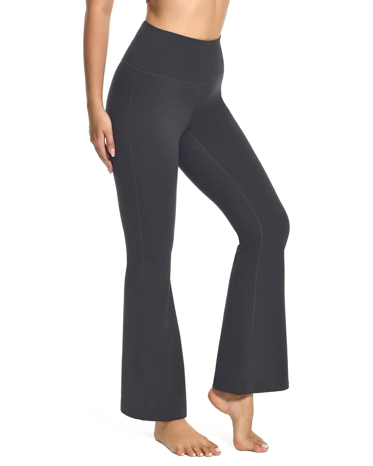 High Waisted Pockets Flare Leggings
